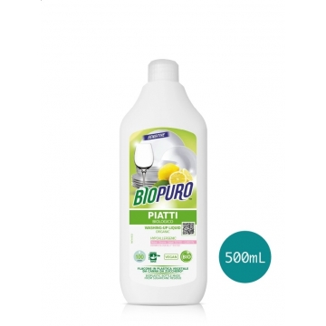 PROSTŘEDEK NA MYTÍ NÁDOBÍ  S VŮNÍ CITRONU 0,5L BIOPURO