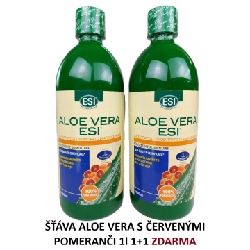 Šťáva ALOE VERA s ČERV. POMERANČI 1000 ml ESI 1+1 ZDARMA