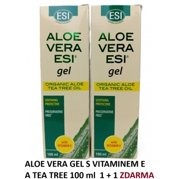 ALOE VERA GEL S VITAMINEM E A TEA TREE 100 ML, ESI 1+1 ZDARMA