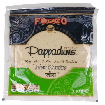 Papadum Jeera (Cumin) - s římským kmínem 200g FUDCO