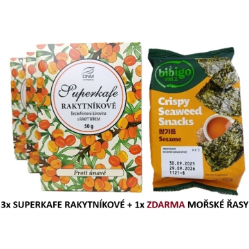 3x RAKYTNÍKOVÉ SUPERKAFE 50 G +1x ZDARMA MOŘSKÉ ŘASY PRAŽENÉ 5 G